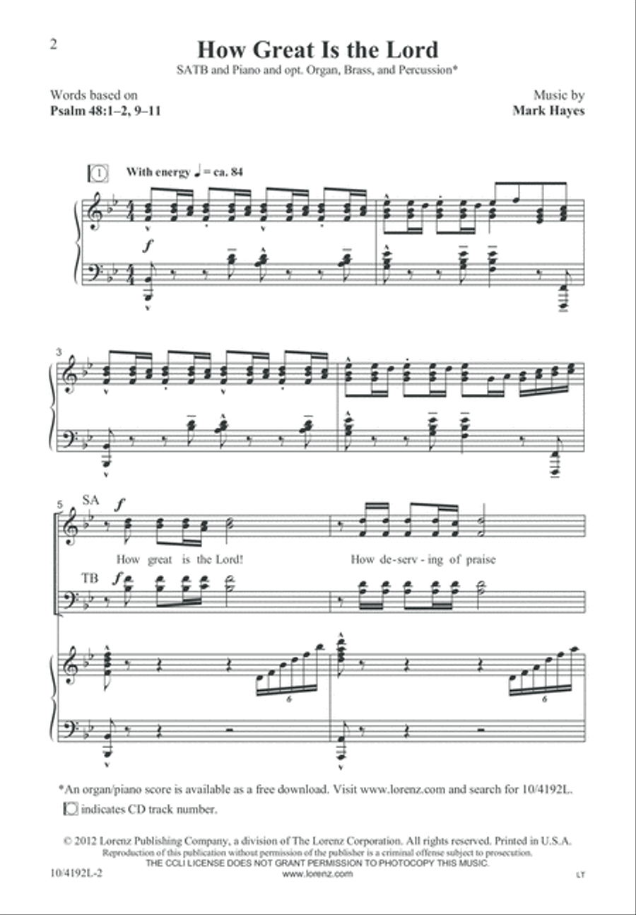 How Great Is the Lord 4-Part scores gallery preview page 2