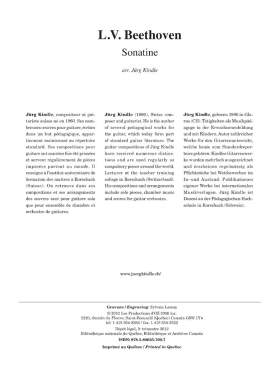 Sonatine 44a Sonatine 44a Classical Guitar scores gallery preview page 1