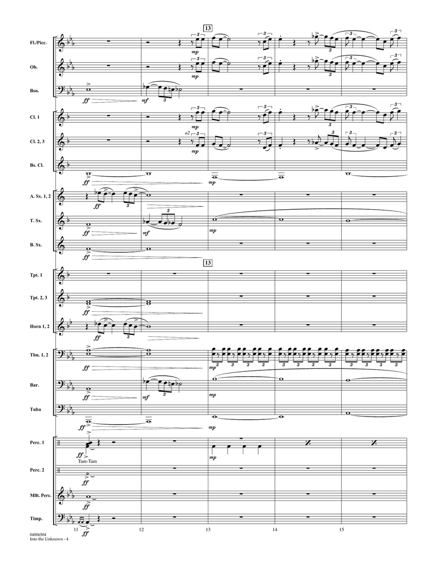 Into the Unknown (from Disney's Frozen 2) (arr. Paul Murtha) - Conductor Score (Full Score) Concert Band scores gallery preview page 4