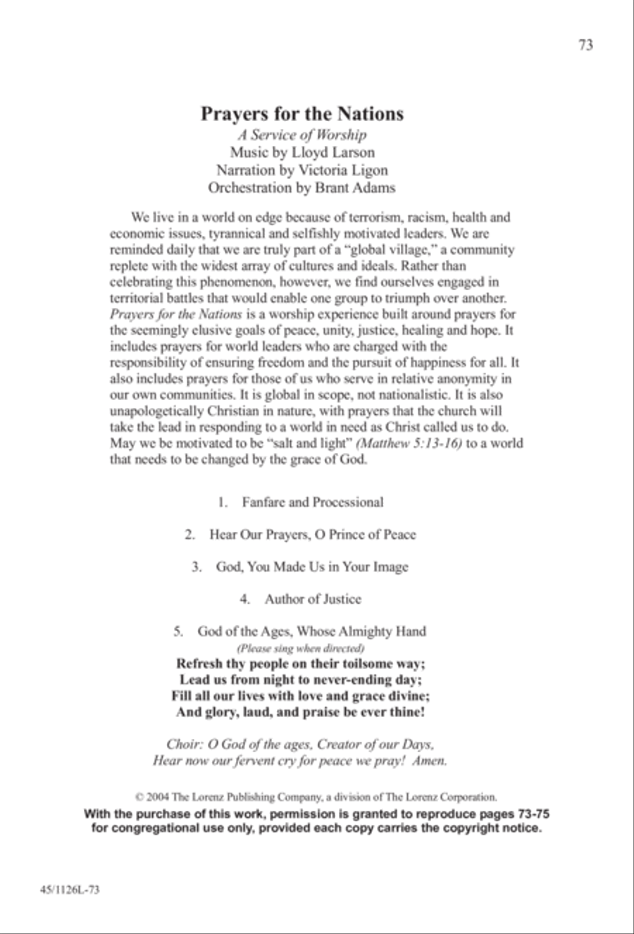 Prayers for the Nations 4-Part scores gallery preview page 74