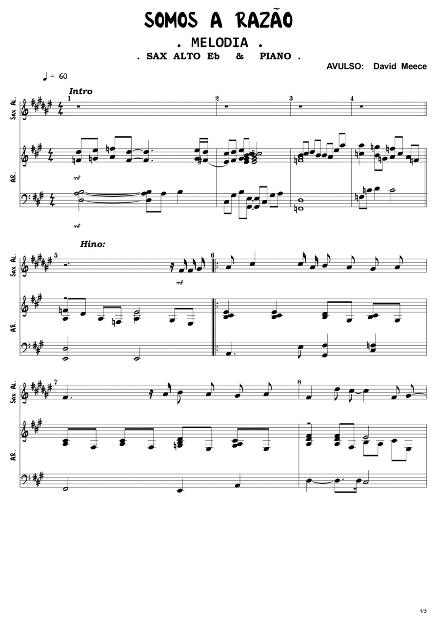 Somos Razão Somos Razão Alto Saxophone scores gallery preview page 1