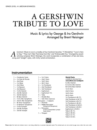Book cover for A Gershwin Tribute to Love: Score