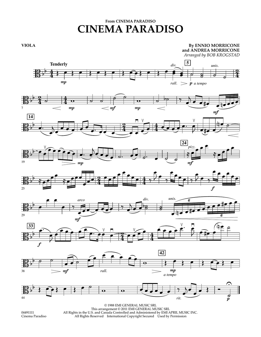 Cinema Paradiso - Viola Orchestra scores gallery preview page 1