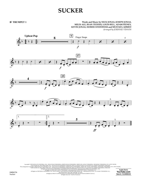 Sucker (arr. Johnnie Vinson) - Bb Trumpet 1