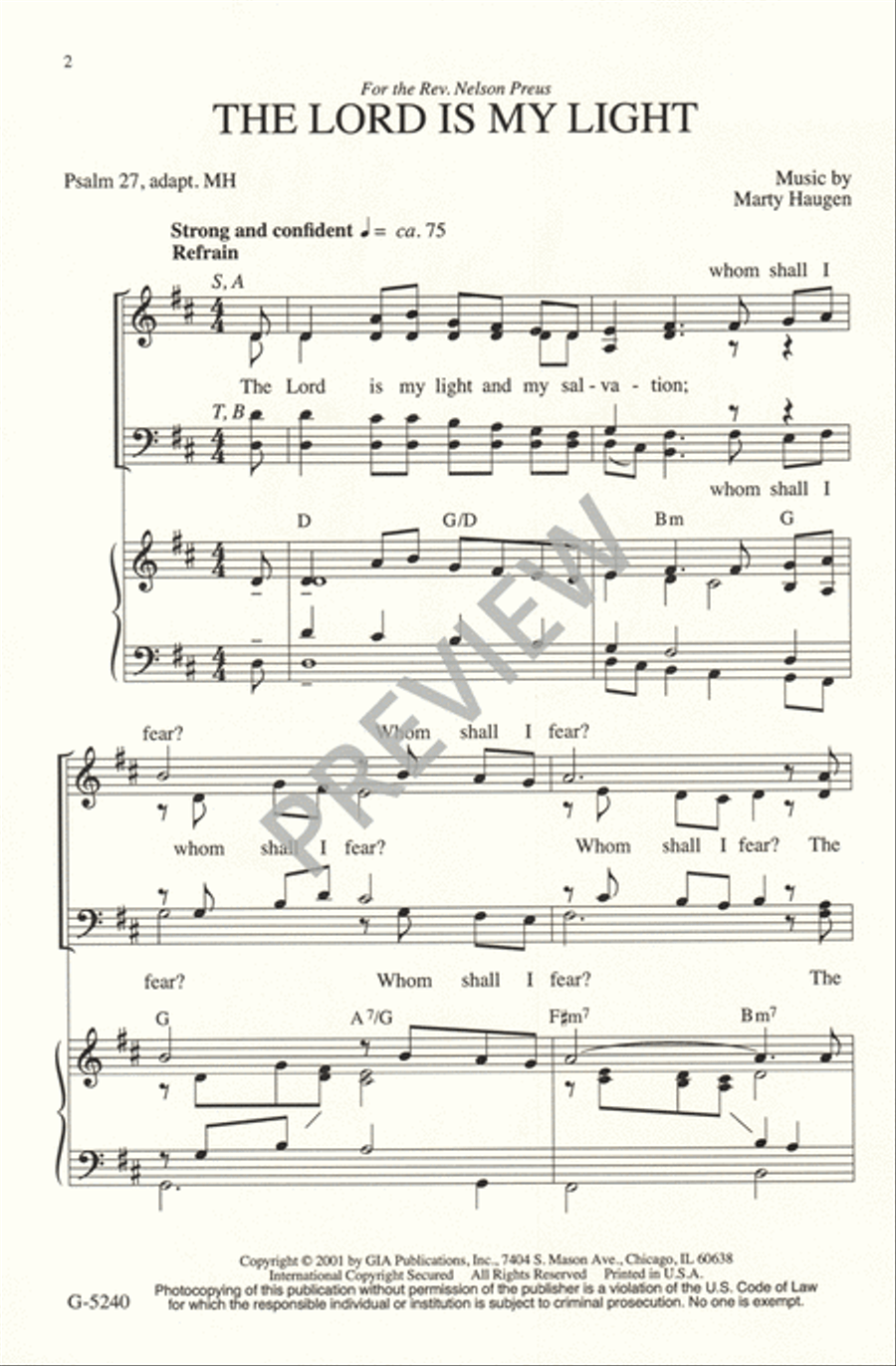 The Lord is My Light The Lord is My Light 4-Part scores gallery preview page 2