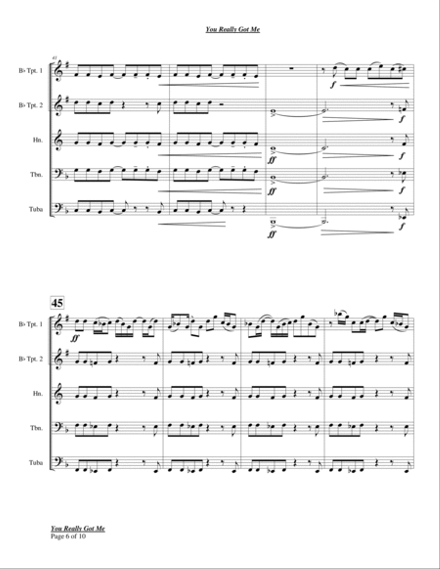 You Really Got Me You Really Got Me Chamber Music scores gallery preview page 6