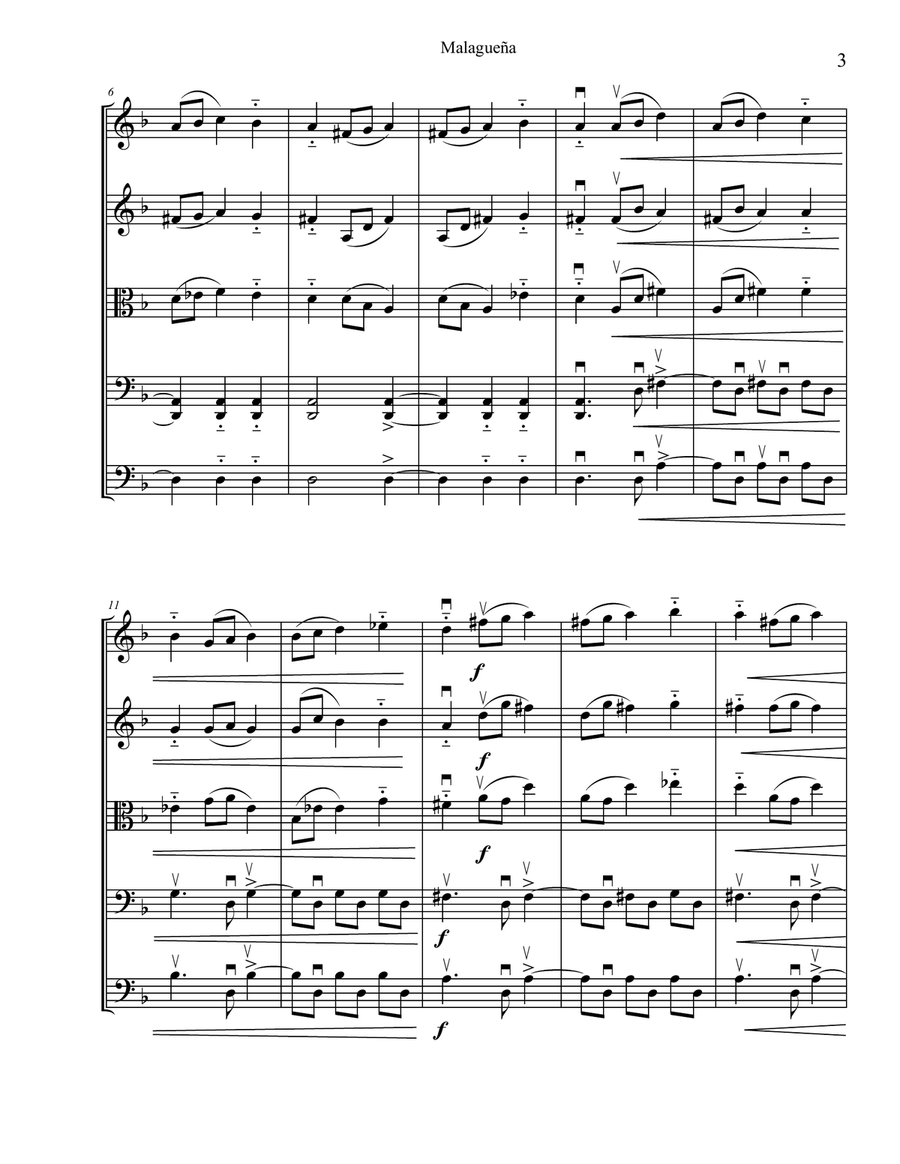 Malaguena String Orchestra scores gallery preview page 3