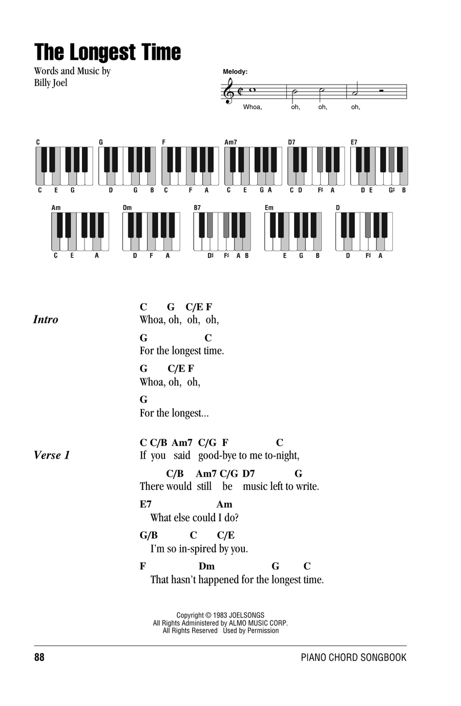 The Longest Time Piano scores gallery preview page 1