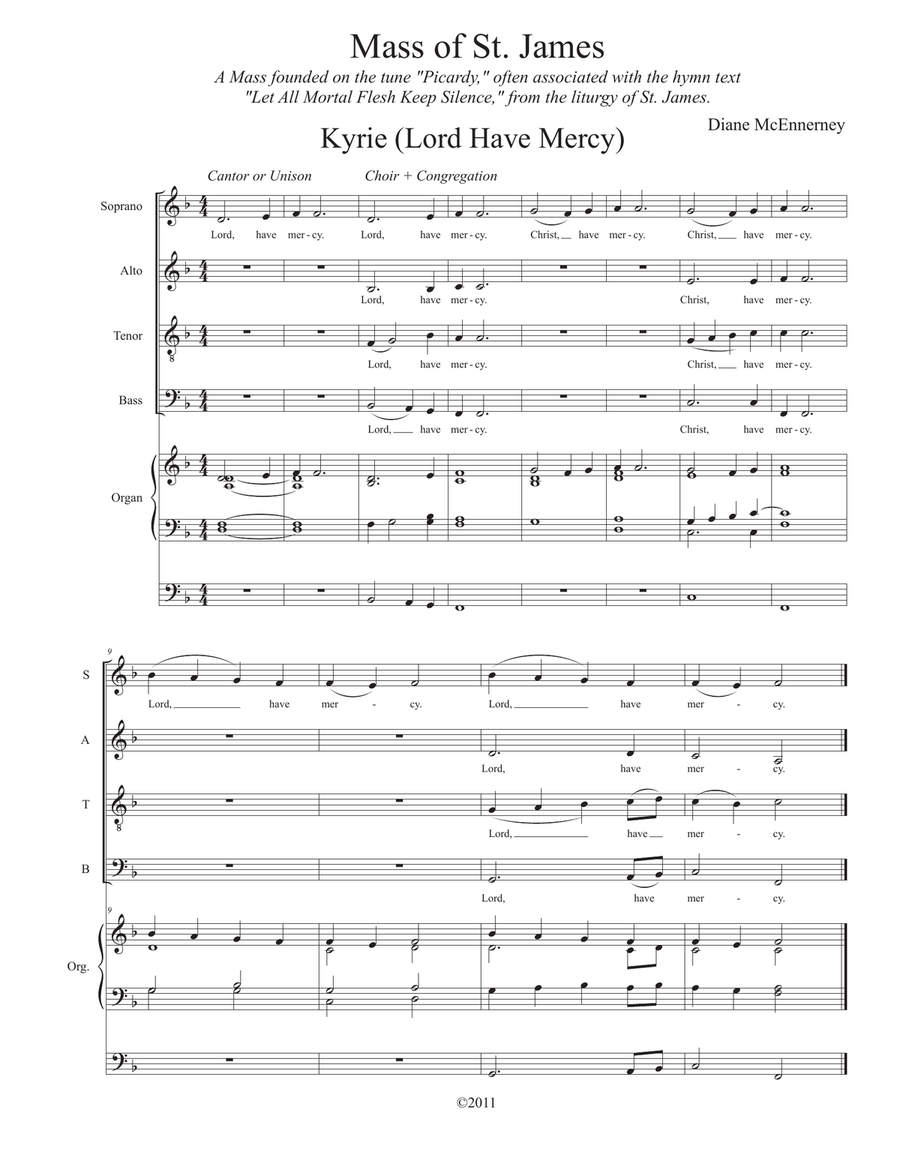 Mass of St. James 4-Part scores gallery preview page 1