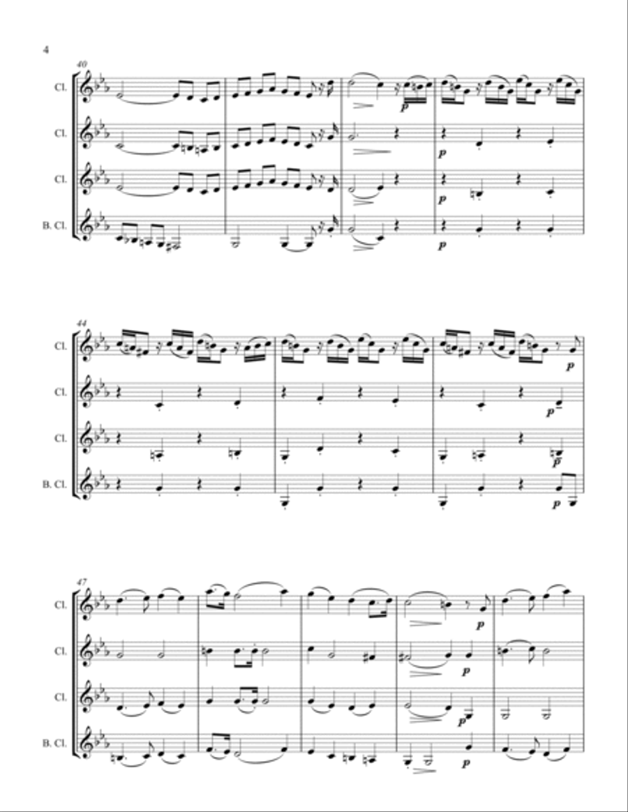 Folk Song Woodwind Quartet scores gallery preview page 4