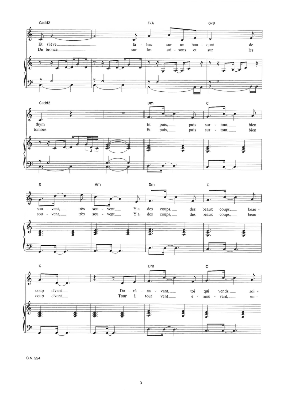 Beaucoup De Vent Beaucoup De Vent Piano, Vocal scores gallery preview page 3