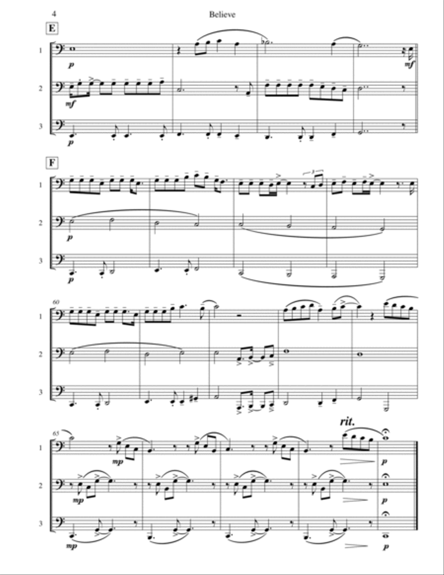 Believe Brass Trio scores gallery preview page 4