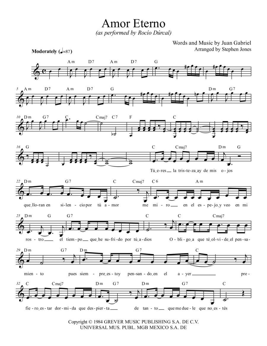 Amor Eterno Alto Voice scores gallery preview page 1
