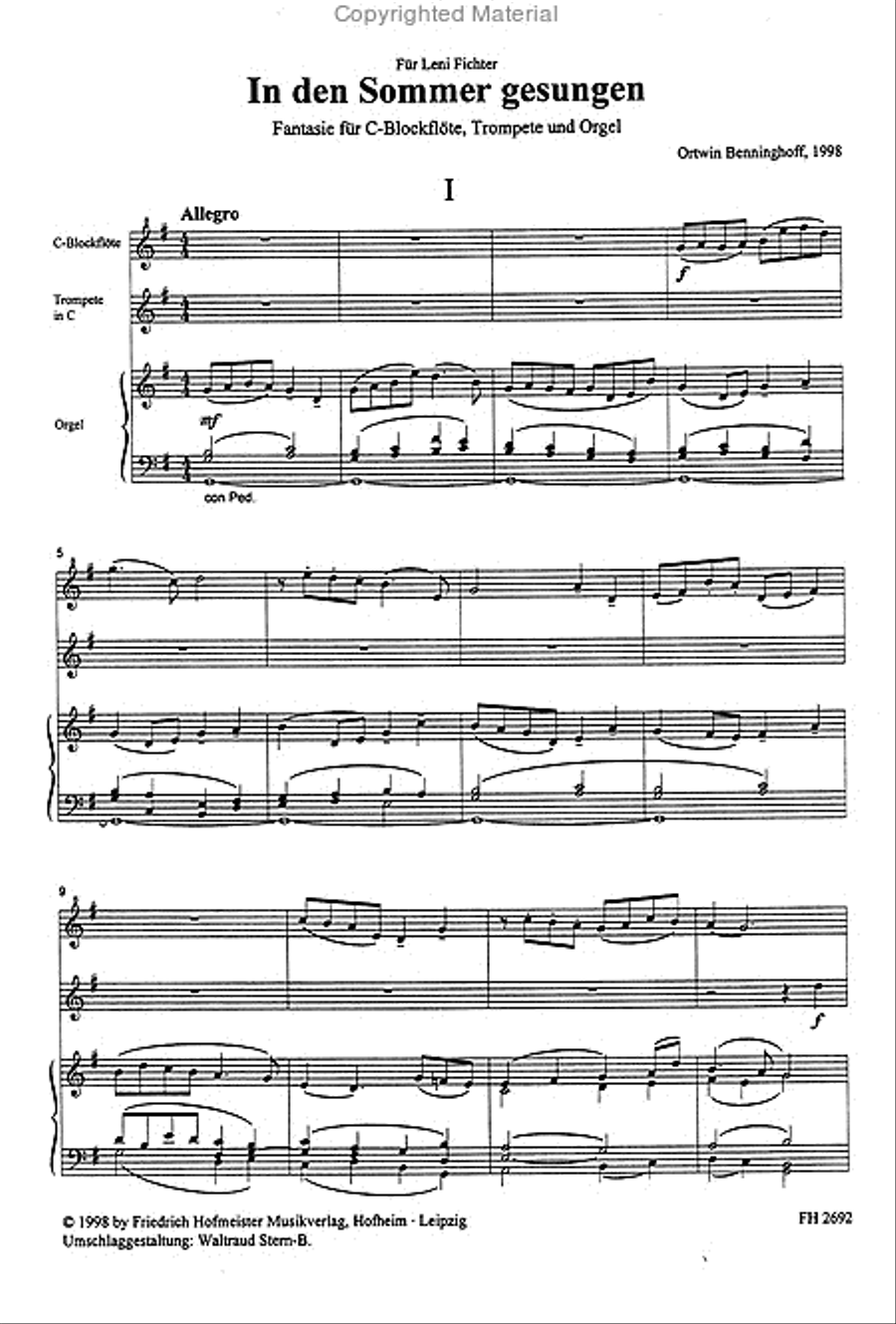 ...in den Sommer gesungen Recorder scores gallery preview page 2