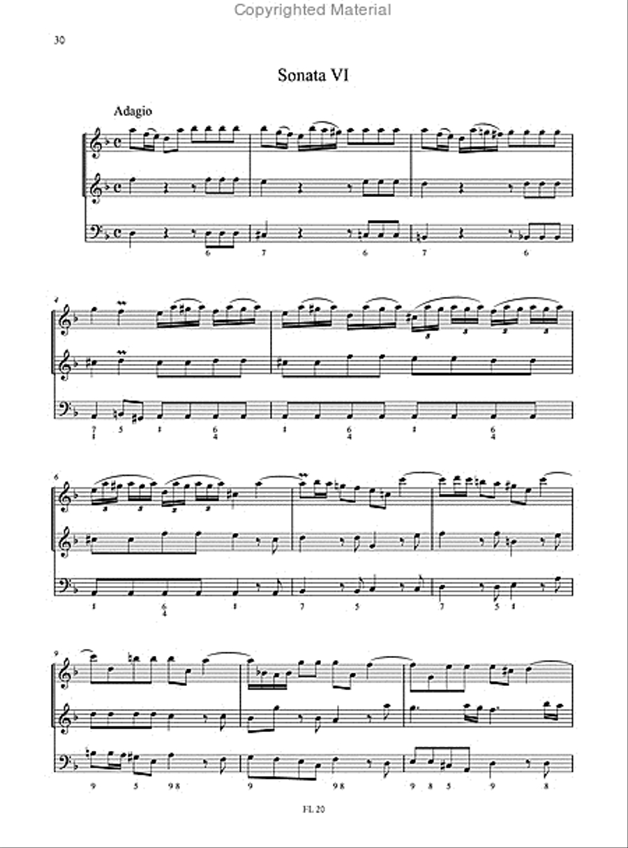 12 Trio Sonatas (London 1727) for 2 Treble Recorders (2 Violins) and Continuo - Vol. 1: Sonatas I-VI Alto Recorder scores gallery preview page 7