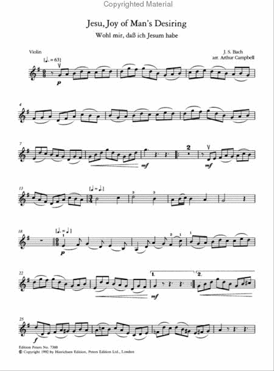 Jesu, Joy of Man's Desiring (Arranged for Violin and Piano) Violin Solo scores gallery preview page 4