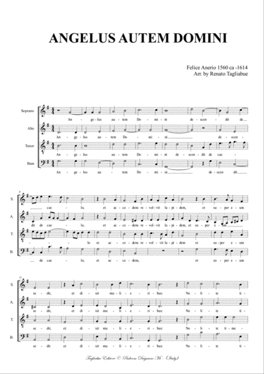 ANGELUS AUTEM DOMINI - F.Anerio - SATB 4-Part scores gallery preview page 2