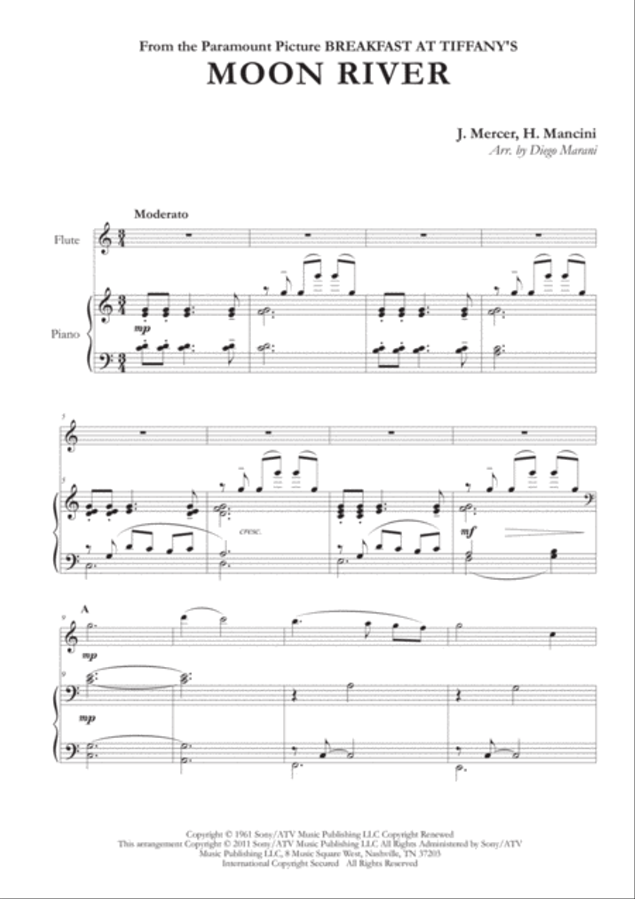 Moon River Flute Solo scores gallery preview page 2