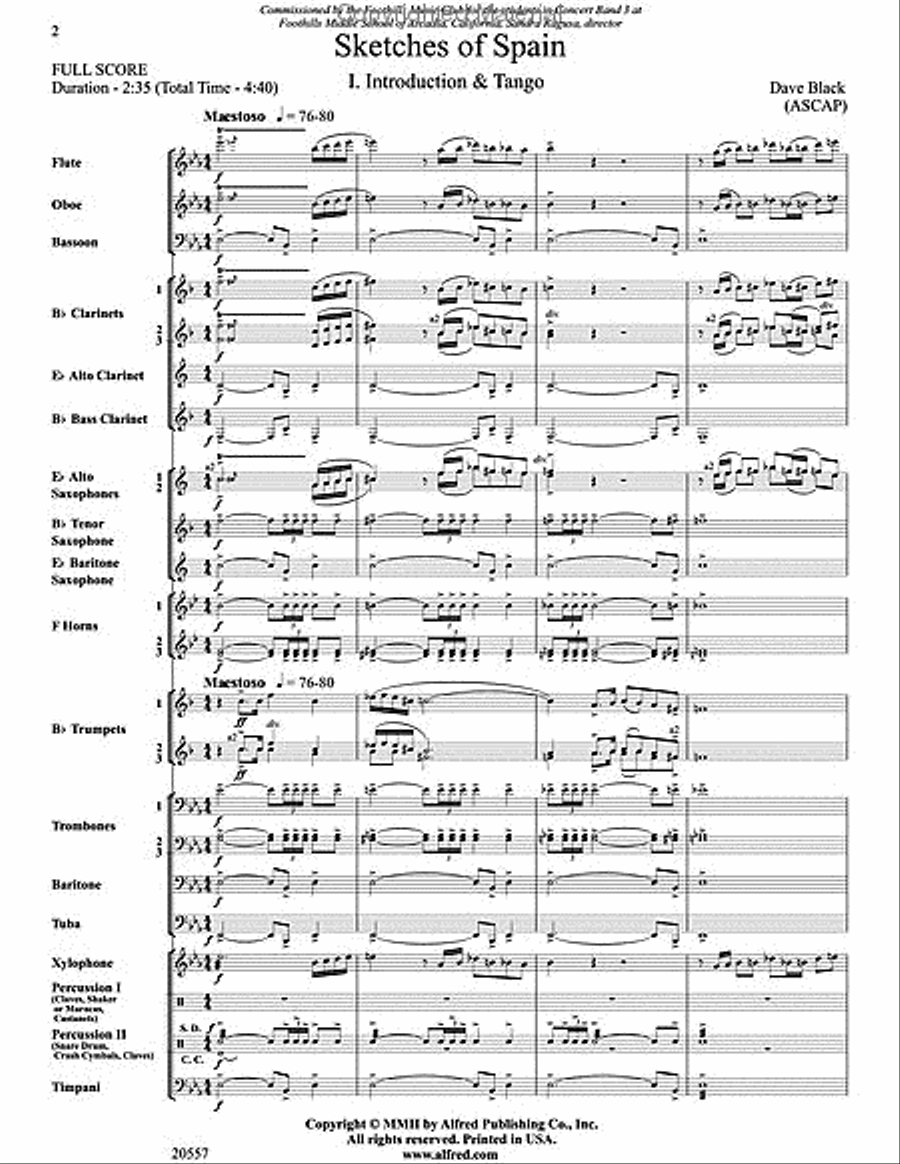 Sketches of Spain Concert Band scores gallery preview page 2