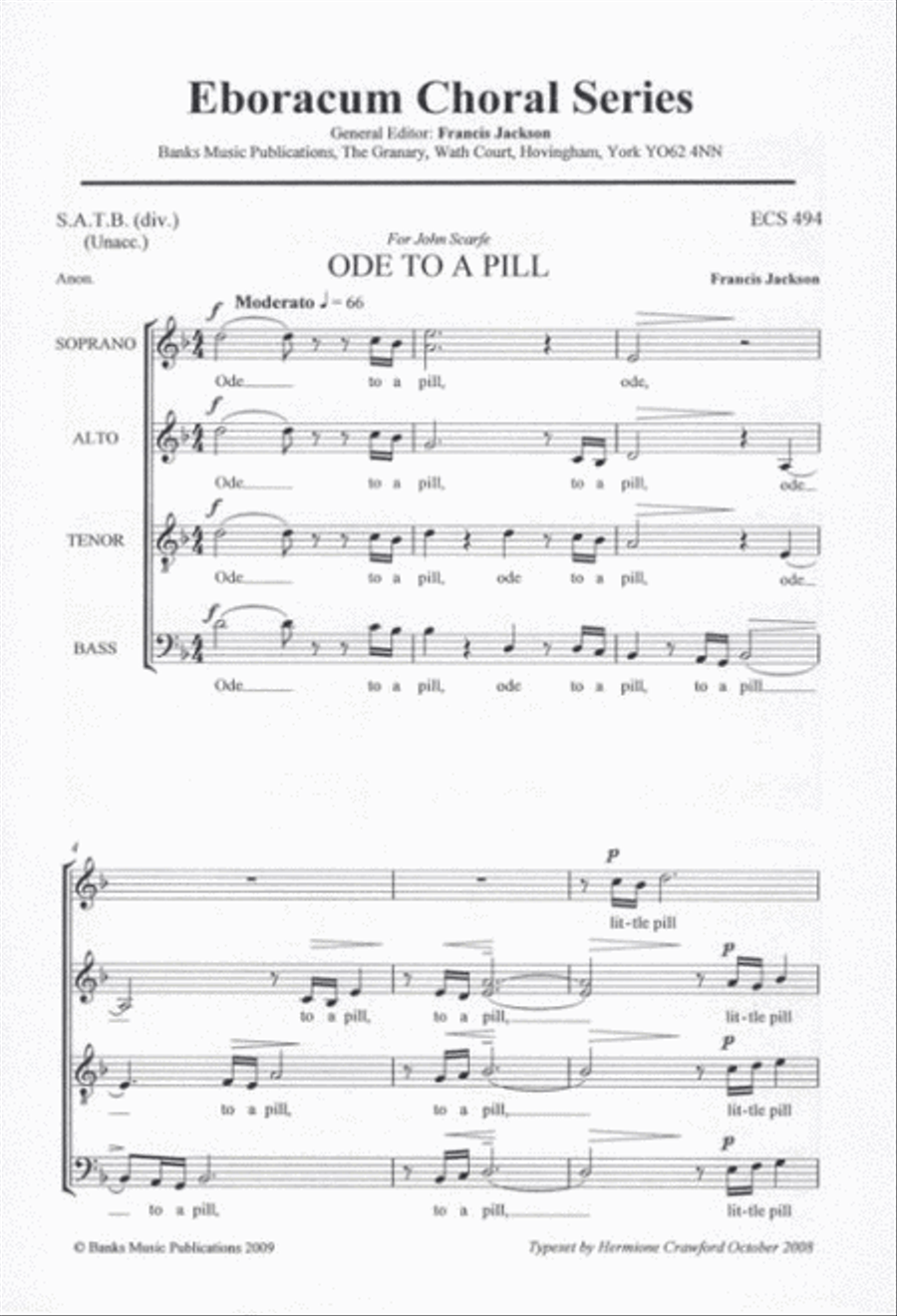 Ode To A Pill 4-Part scores gallery preview page 1