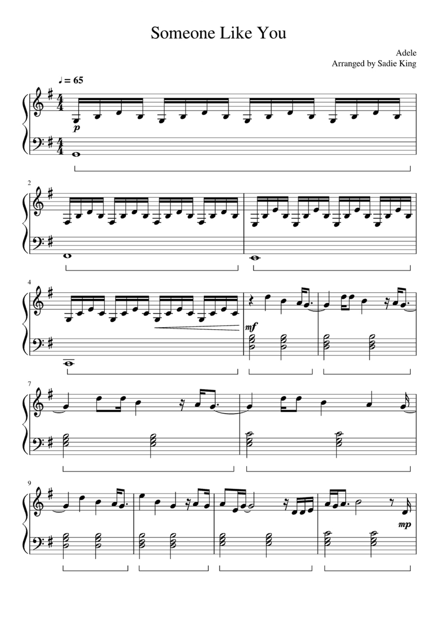 Someone Like You Easy Piano scores gallery preview page 1