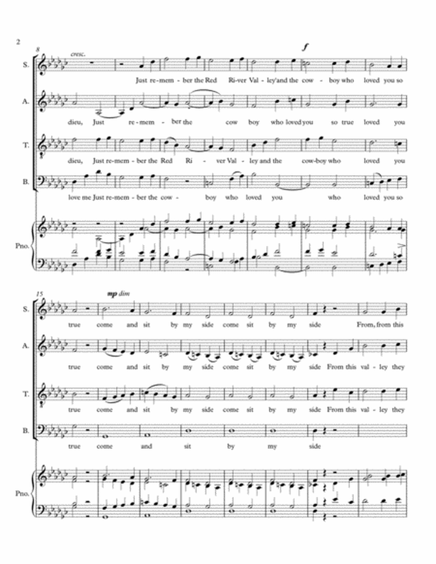 Red River Valley for SATB, op. 32, #1