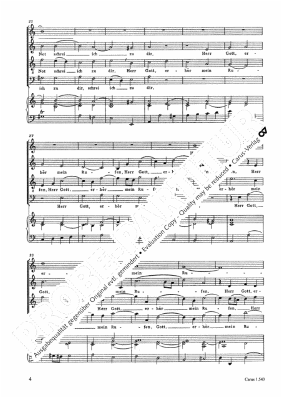 In deepest need I cry to you (Aus tiefer Not schrei ich zu dir) 4-Part scores gallery preview page 4