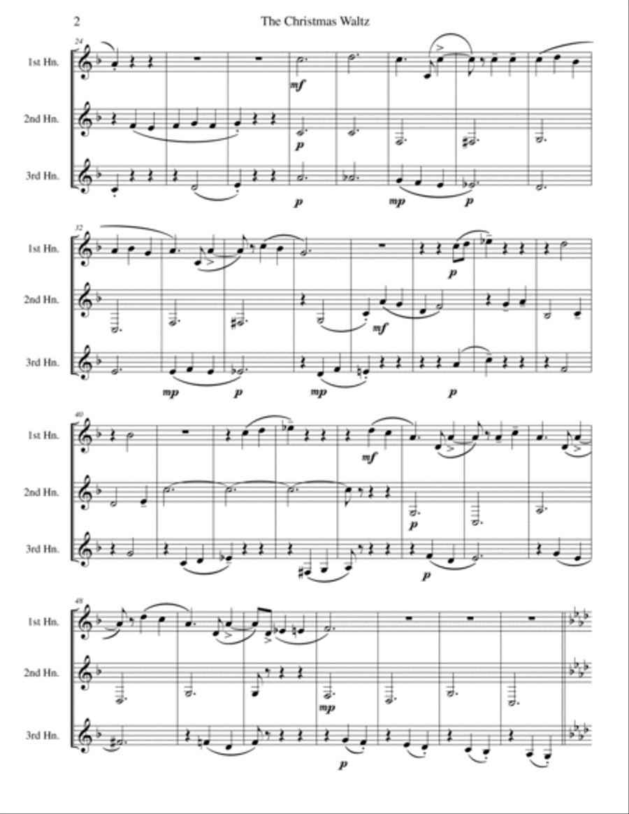The Christmas Waltz The Christmas Waltz Brass Trio scores gallery preview page 2