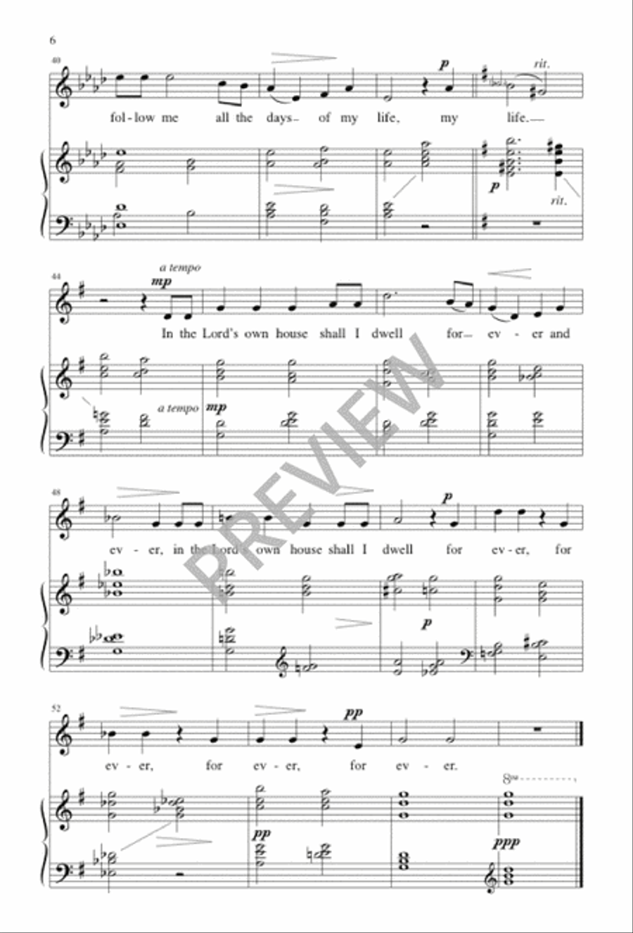 Psalm 23 Unison Choir scores gallery preview page 6