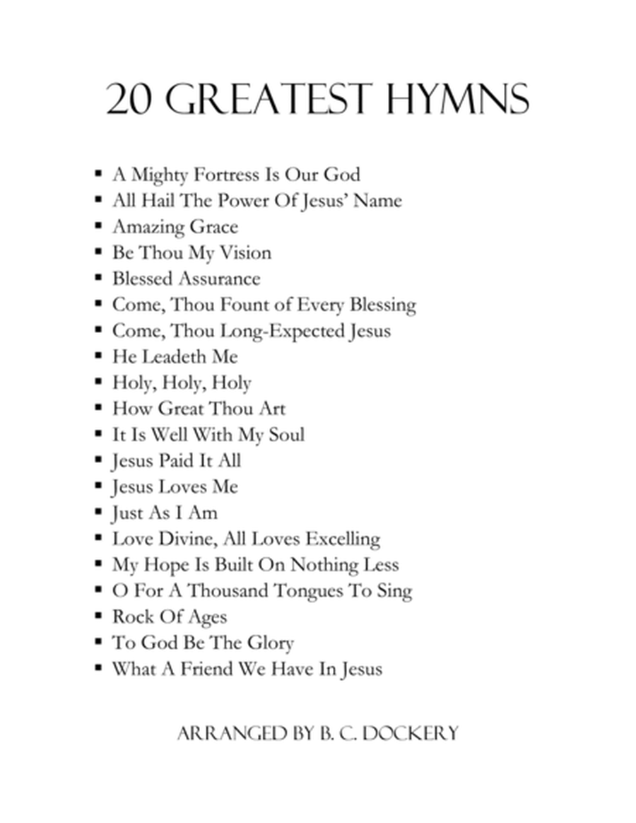 20 Greatest Hymns for Violin and Viola Duet image number null