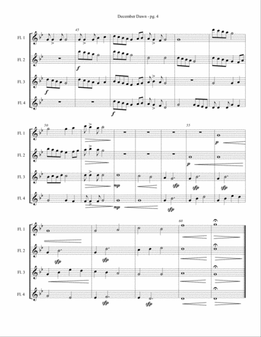 Calendar Suite - December Dawn Woodwind Quartet scores gallery preview page 4