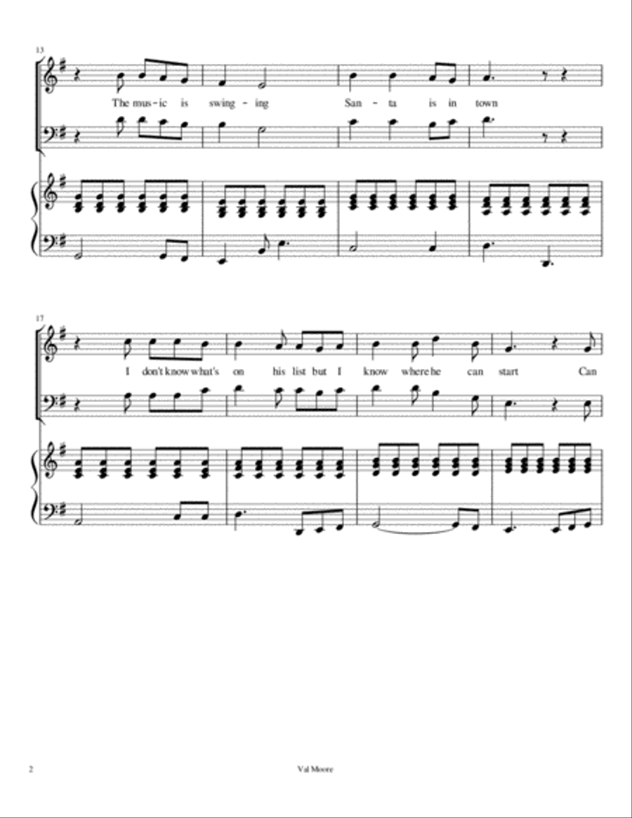 Santa, Can You Fix My Broken Heart 4-Part scores gallery preview page 2