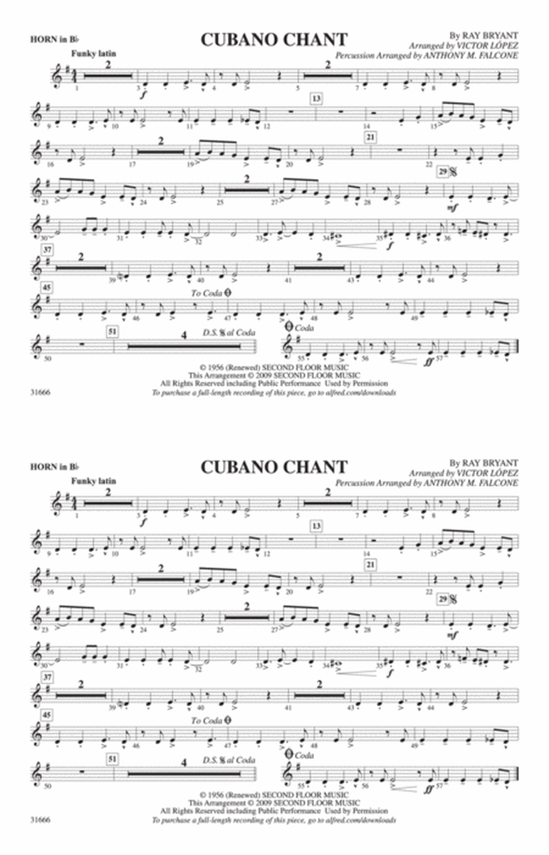 Cubano Chant: Horn in B flat