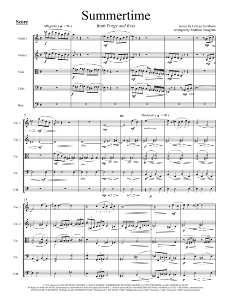 Summertime Summertime String Orchestra scores gallery preview page 2