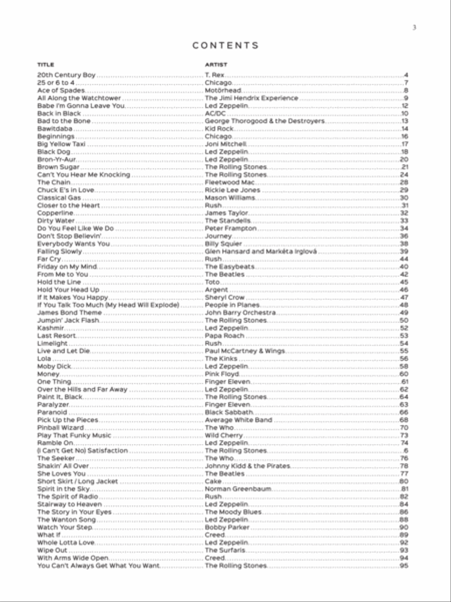 The Greatest Rock Guitar Riffs Electric Guitar scores gallery preview page 4