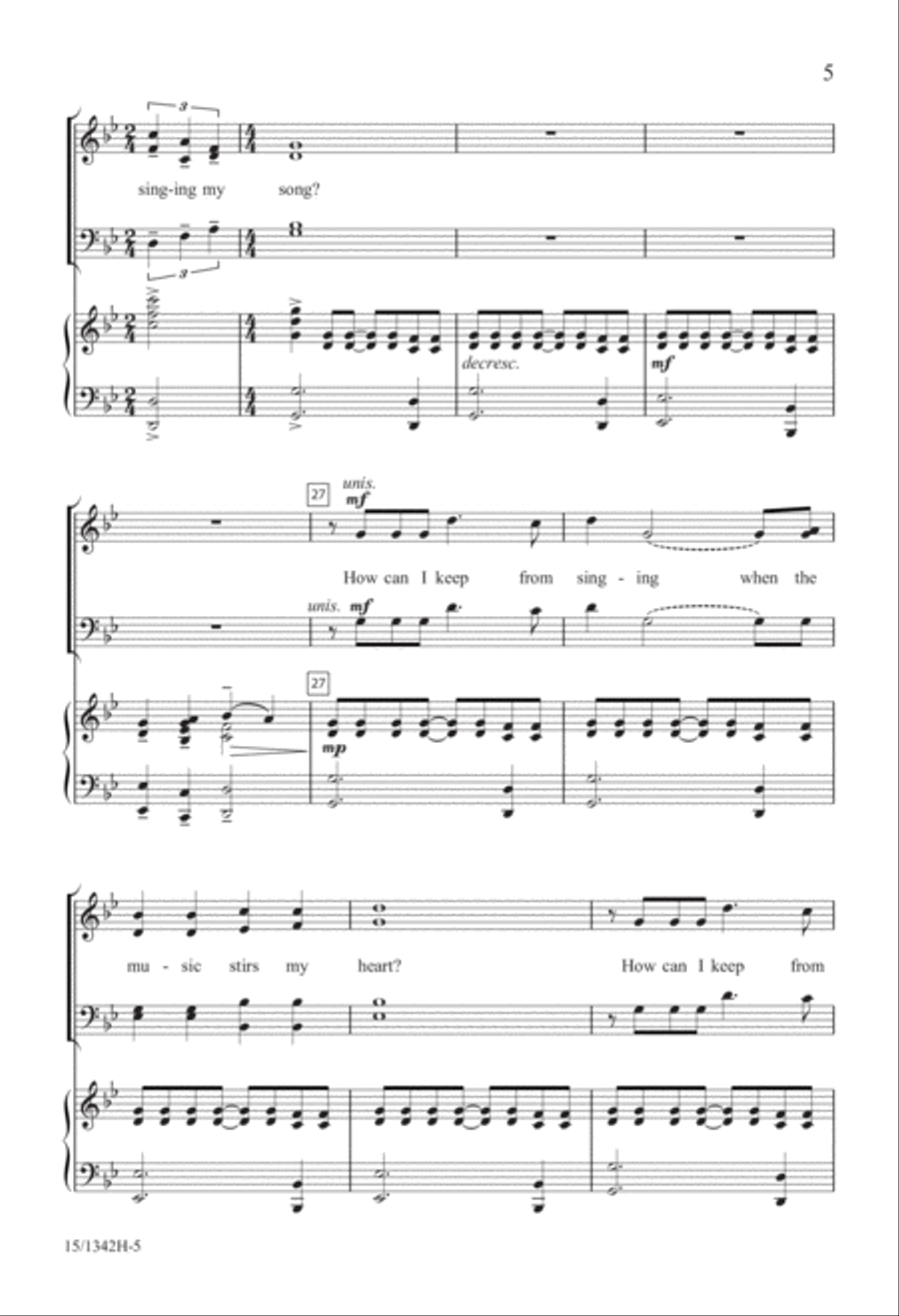 How Can I Stop Singing My Song? 4-Part scores gallery preview page 5