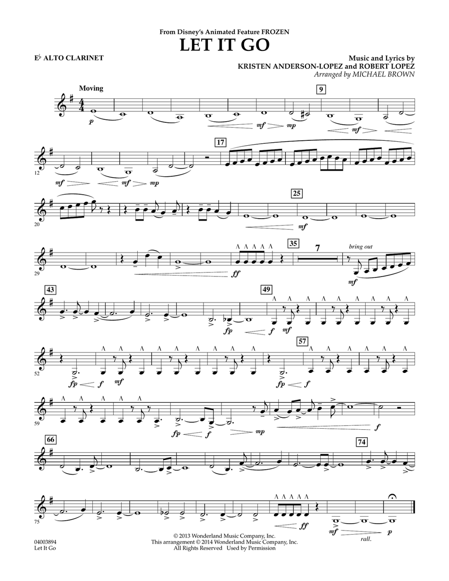 Let It Go - Eb Alto Clarinet