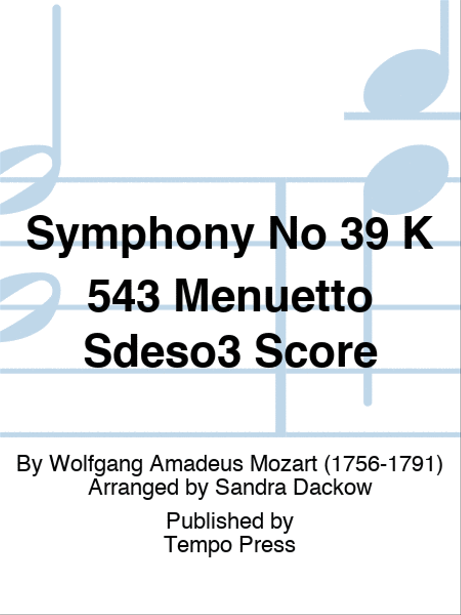 Symphony No 39 K 543 Menuetto Sdeso3 Score String Orchestra scores gallery preview page 1