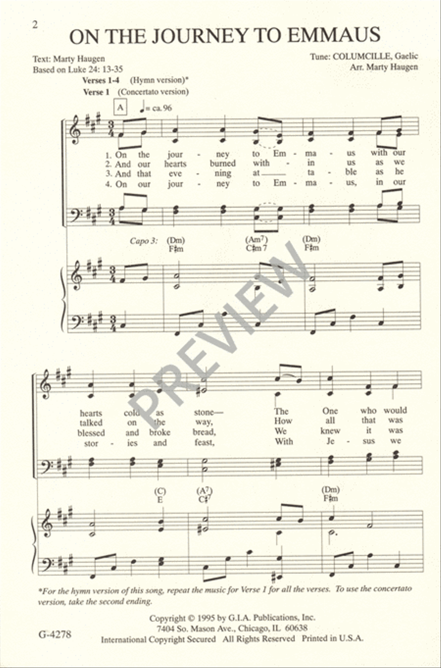 On the Journey to Emmaus 4-Part scores gallery preview page 2
