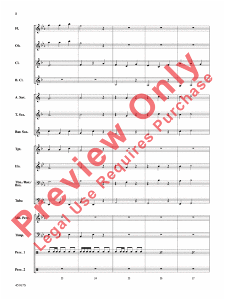 A Festival Chime A Festival Chime Concert Band scores gallery preview page 9