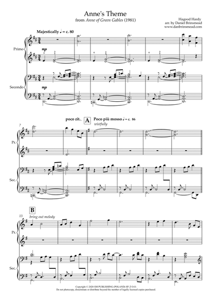 Anne Of Green Gables by Hagood Hardy 1 Piano, 4-Hands - Digital Sheet Music