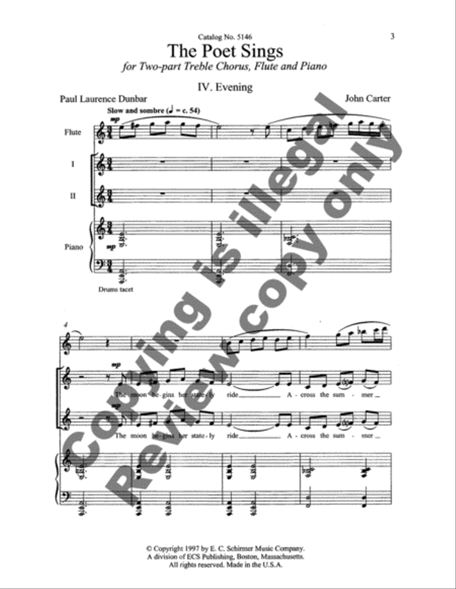 The Poet Sings: 4. Evening SA scores gallery preview page 3