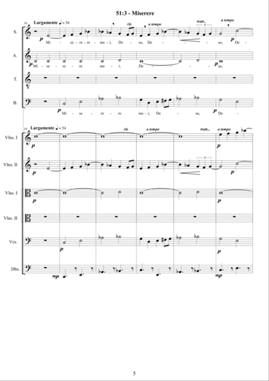 Miserere - psalm51 - Chorus SATB and string orchestra image number null