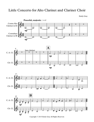 Book cover for Little Concerto for Alto Clarinet and Clarinet Choir (Contrabass Clarinet Part)