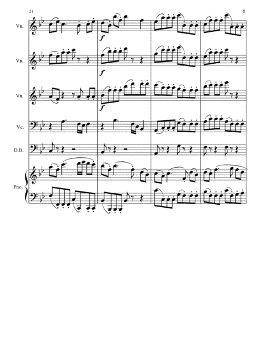 Piano Sextet No. 1 in Bb Major, Mvt. 1 Small Ensemble scores gallery preview page 6
