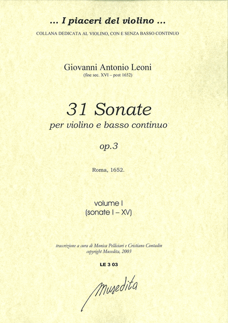 Sonate di violino a voce sola op. 3 (Roma, 1652)