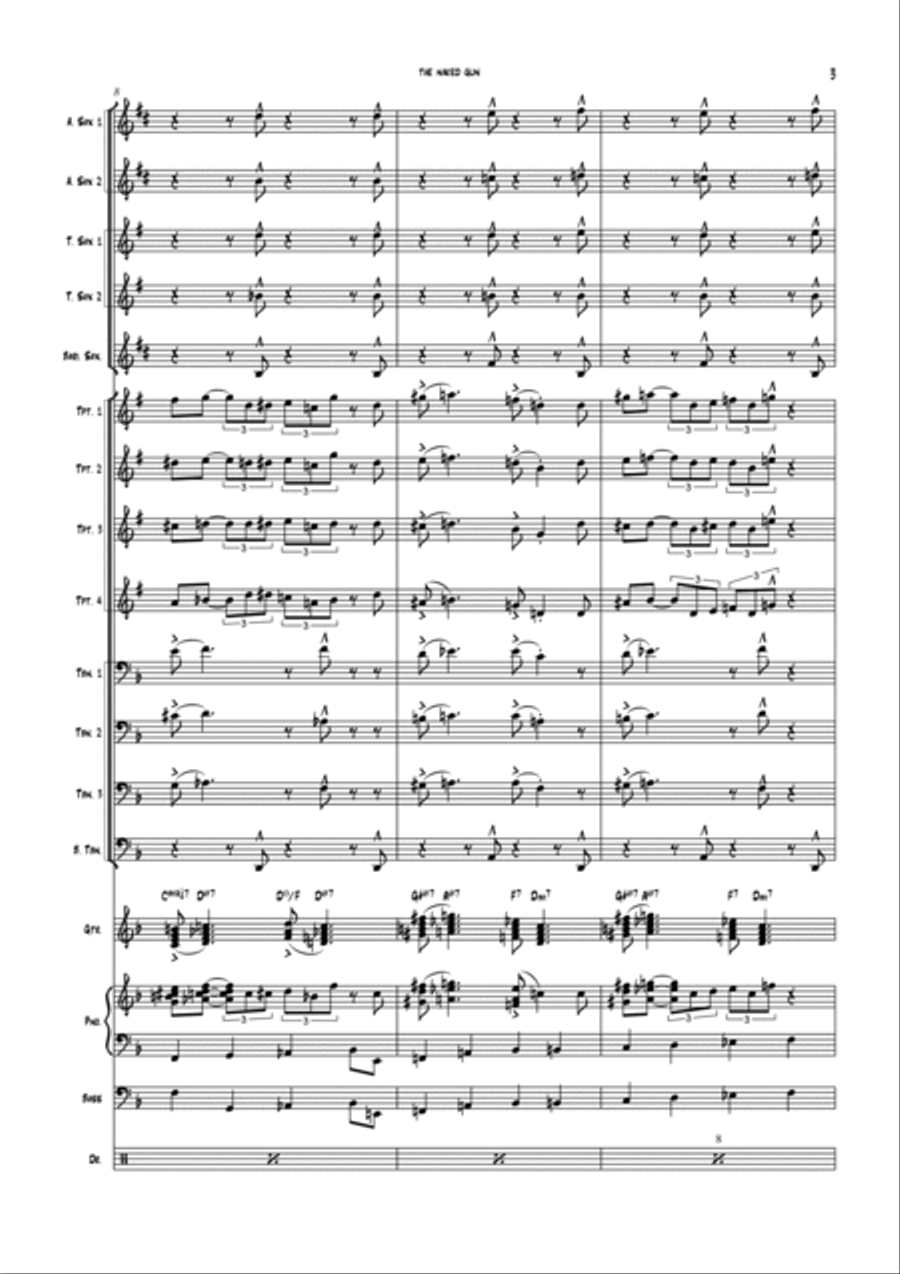The Naked Gun From The Files Of Police Squad! Jazz Ensemble scores gallery preview page 3