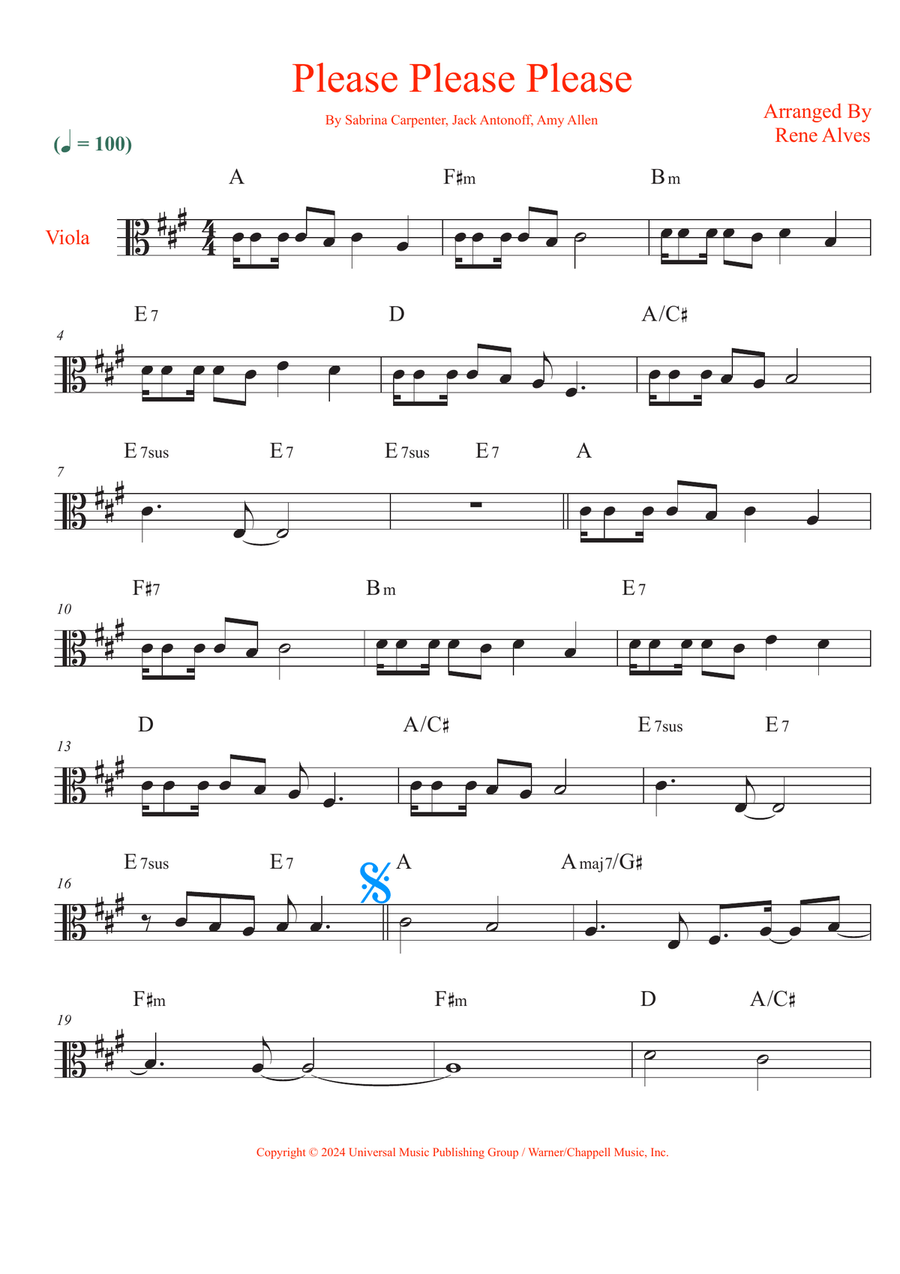 Please Please Please Viola Solo scores gallery preview page 1