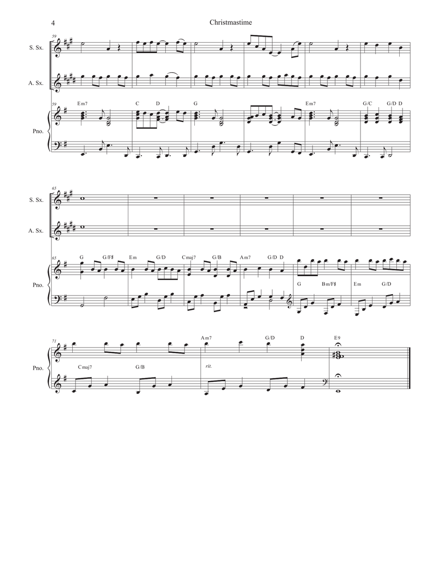 Christmastime Soprano Saxophone scores gallery preview page 4