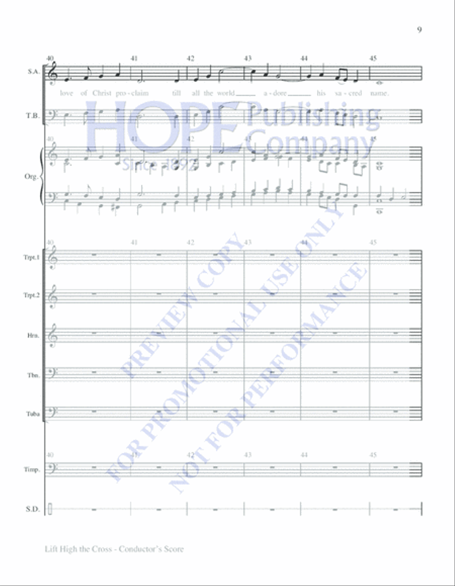 Lift High the Cross 4-Part scores gallery preview page 9